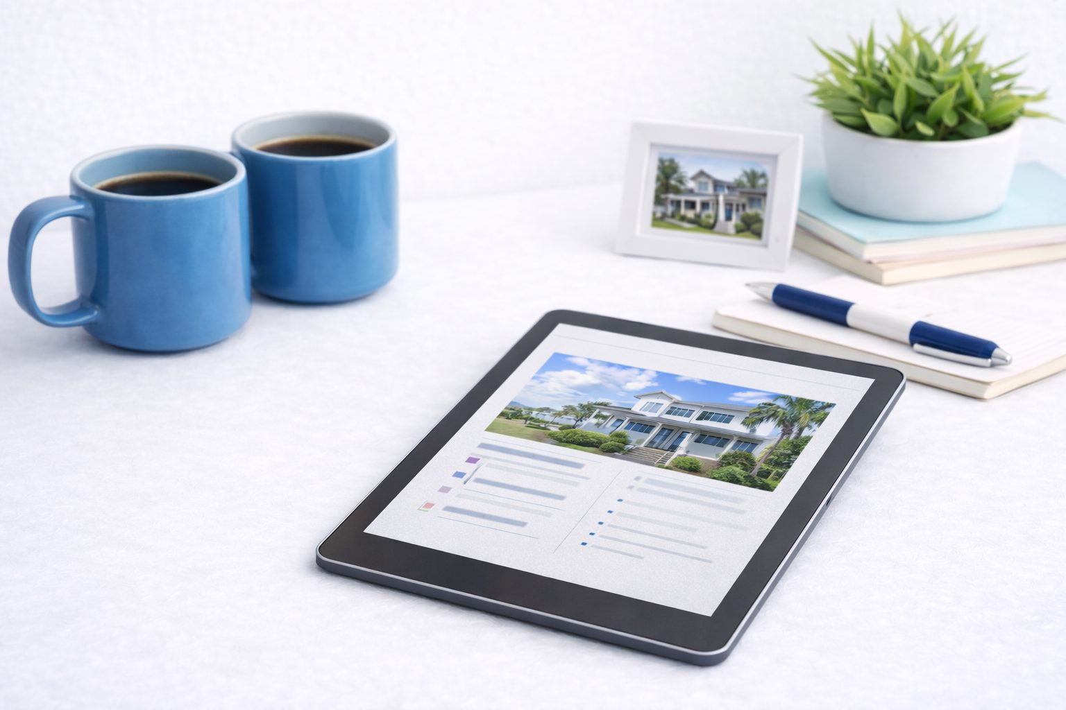 tablet showing coastal home listing representing selling inherited property in Northwest Florida