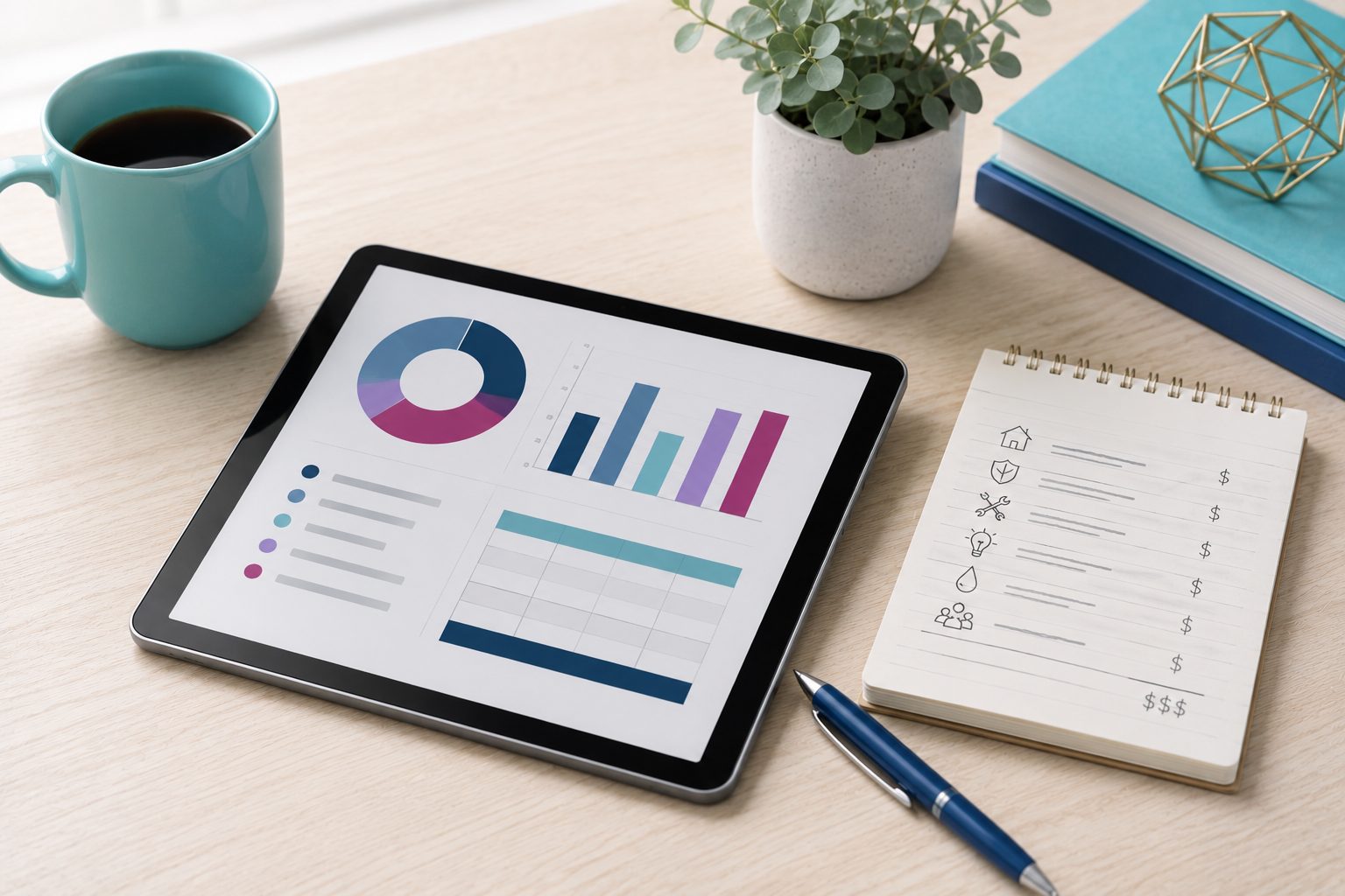 tablet showing cost breakdown for keeping inherited home